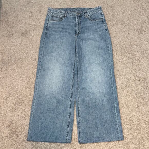 Chico's High Rise Wide Leg Stretch Classic Fit Denim Jeans Women's 10 - Picture 1 of 5